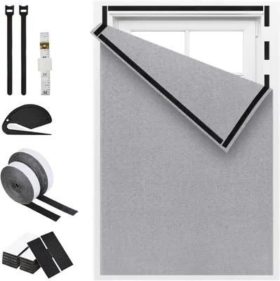Image de Store occultant pour fenêtre de toit, 150 cm, noir, protection contre la chaleur, pour intérieur