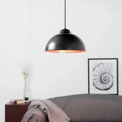 Produktbild von Pendelleuchte Industrie "Truro 2" Schwarz Kupfer Metall Hängelampe Wohnzimmer Esszimmer Esstisch