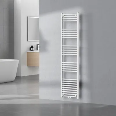 Image de Radiateur sèche-serviettes 'Voss' avec 28 barres acier 160 x 40 cm blanc