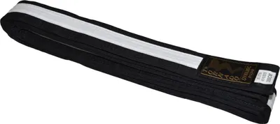 Produktbild von TEKKA BUDO Kampfsport Gürtel mit Mittelstreifen schwarz-weiß 330 cm 2-farbig - Budogürtel, Karate, Judo, Taekwondo, Ju-Jutsu