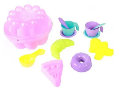 Produktbild von Toi-Toys - GO PLAY Strandset - in Kuchenform (13-teilig) Sandförmchen Strand Kinder