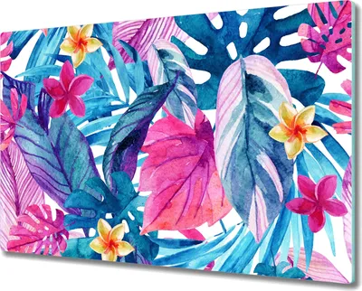 Produktbild von Coloray Hackbrett Herdabdeckplatte 80x52 cm Küchenbrett Kochplattenabdeckung Schneidebrett - monstera Blatt