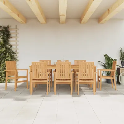 Obrázok produktu pre Maison Exclusive – 9-dielna záhradná jedálenská súprava z masívneho teakového dreva