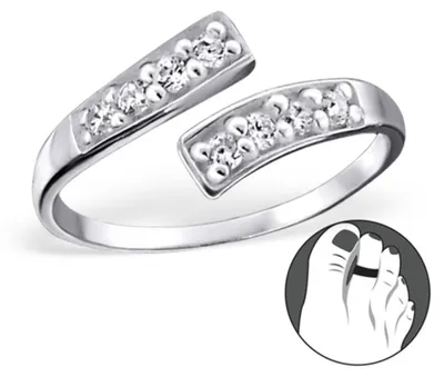 Produktbild von Zehenring Silber 925: Zehring mit Kristallen