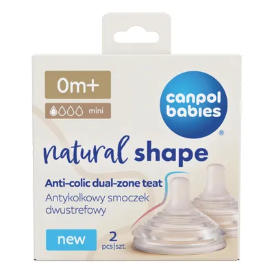 Zdjęcie produktu dla Canpol babies Antykolkowy smoczek dwustrefowy Natural Shape 0 m+ 2 szt. 21/570