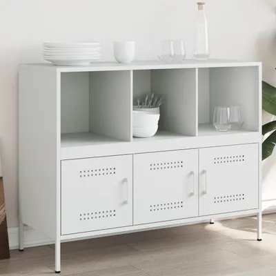 Produktbild von Möbel Sideboard Weiß 100,5x39x79 cm Kaltgewalzter Stahl - Kommoden 843095