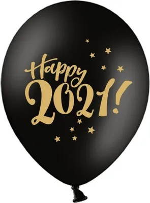 Produktbild von 30cm Ballons Happy 2021! Pastellschwarz