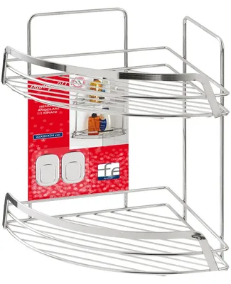 Immagine prodotto di Mensola angolare per doccia 2 ripiani in acciaio cromato Francy 2.0 Angolare - 2 ripiani - L22xP22xH34 cm