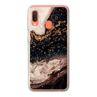 Produktbild von MuchoWow® Handyhülle Schutzhülle Hülle für Samsung Galaxy A20e Naturstein - Gold - Schwarz Silikon Softcase Handy Hülle - Abdeckung