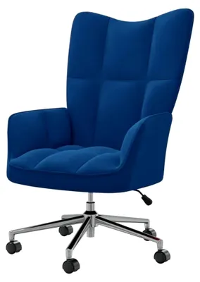 Produktbild von Relaxsessel mit Rückenlehne, Einzelsessel für Wohnzimmer und Schlafzimmer, Blau Samt