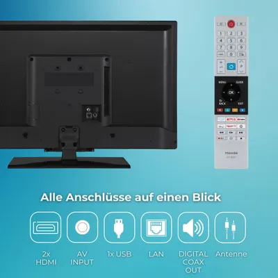 Toshiba QLED Fernseher 32 Zoll Smart TV VIDAA Full HD Fernseher HDR Smart TV mit Triple-Tuner