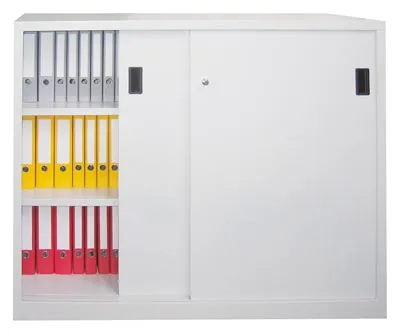 Produktbild von PAVOY Schiebetürenschrank B1000xT400xH1200 mm 2 Böden verzinkt RAL 7035