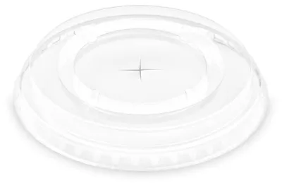 Produktbild von 50x Deckel mit Kreuzschlitz für PET-Trinkbecher Smoothies- Dessertb. O95mm