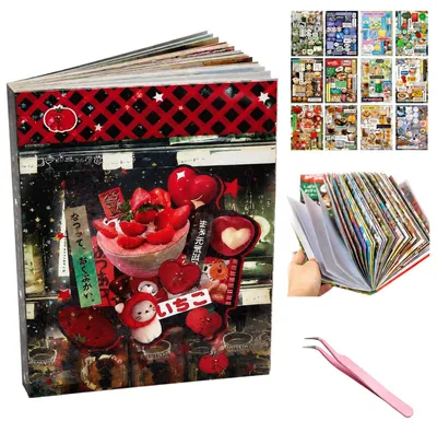 Stickerbuch 45 Blatt, über 800 Aufkleber, Journaling, Scrapbooking
