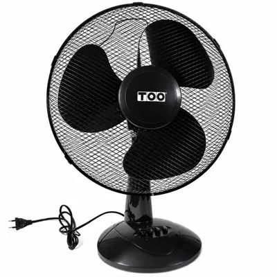 Image de Ventilateur de table TOO FAND-40-201-B, 40 cm, 3 vitesses, oscillant, en plastique, noir
