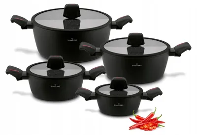 Produktbild von Starke Pro Piccante Topfset Induktion Granit 8 Teile