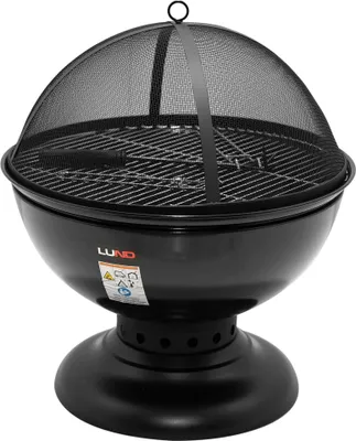 Produktbild von 2-in-1 Feuerstelle mit Grillfunktion Ø57cm | Grill & Feuerschale aus Stahl inkl. Rost, Deckel & Schürhaken | Gartenkamin BBQ Outdoor Lagerfeuer Terrassenofen