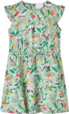 Produktbild von Kinderkleid mit Flügelärmeln Hellkhaki 104
