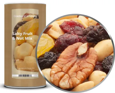 Produktbild von CrackersCompany Salzige Frucht-Nuss-Mischung (Salty Fruit & Nut Mix), Membrandose 750 g