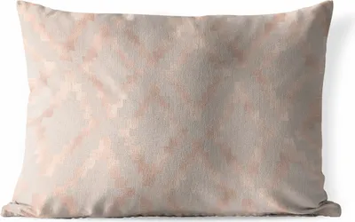 Produktbild von MuchoWow® Outdoor Kissen - Muster - Rosa - Beige - 60x40 cm - Wetterfest - Lounge Kissen - Zierkissen - Kissen für Innenräume