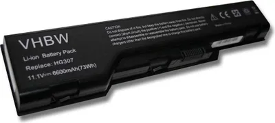 Produktbild von vhbw Akku Ersatz für Dell 312-0680, WG317, HG307 für Notebook (6600 mAh, 11,1 V, Li-Ion)