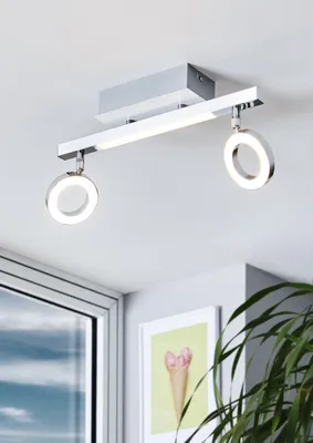 Produktbild von LED Deckenspot 2x3,3W 2x400 lm 3000 K L 39 cm alu/chrom/satiniert