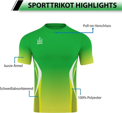 Produktbild von OMKA Trikot Teamsport Teamwear Fussballtrikot Shirt Jersey , Größe:L, Farbe:Grün