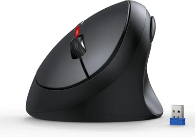 Productafbeelding van TECKNET Ergonomische muis, draadloos, 4800 DPI, verticale muis, 99% geluidsreductie, 6 knoppen, 2.4G draadloze computermuis, stille draadloze muis voor laptop, PC