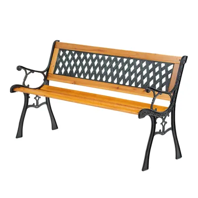 Produktbild von SEVICO Gartenbank Parkbank Bank Sitzbank Terrasse Balkon Gartenmöbel 3 Personen Metall Holz 125x55 V74