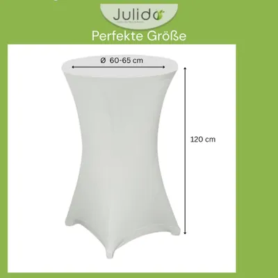 Produktbild von Julido Stehtischhusse Weiß 60-65cm – Stretch Husse für Hochzeit, Party & Event