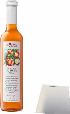 Produktbild von Darbo Fruchtsirup Pfirsich Maracuja (0,5l Flasche) + usy Block