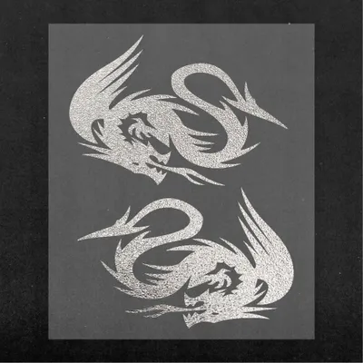 Produktbild von Sticker Aufkleber Drache Silber 10x12cm