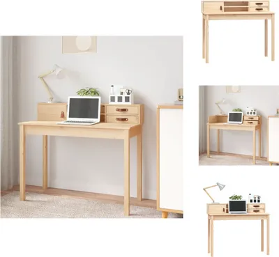 Obrázek produktu pro vidaXL Psací stůl 110x50x93 cm z masivního borovicového dřeva - Psací stoly