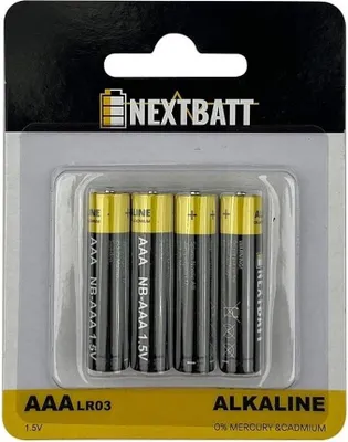 Image de Pile NextBatt AAA/LR03, 1,5 V, alcaline - paquet de 4