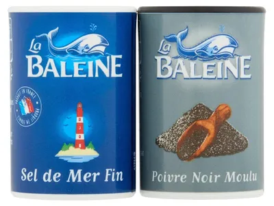 Obrázek produktu pro La Baleine sada pepře a mořské soli, 2 x 34 g, jemné koření na vaření