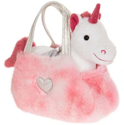 Obrázek produktu pro Plyšová jednorožec, dívčí kabelka, značka GIPSY TOYS, 18 cm, růžová, bílá