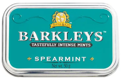 Immagine prodotto di Barkleys Spearmint al gusto di menta piperita in barattolo di metallo 50g