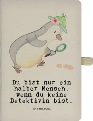 Produktbild von Mr. & Mrs. Panda notizbuch Detektivin Herz - Transparent - Geschenk, Lustig, Tagebuch, Spruch, Witzig, Kladde, A5, Beruf, Adressbuch, Reisetagebuch