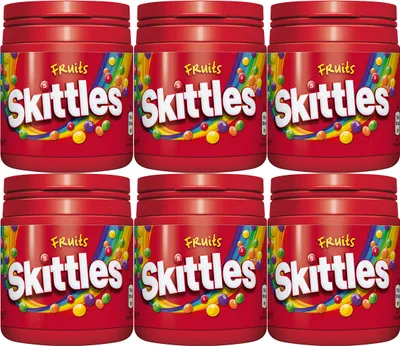 Immagine prodotto di Skittles Fruits, caramelle gommose con rivestimento croccante 125 g, confezione da 6 pz
