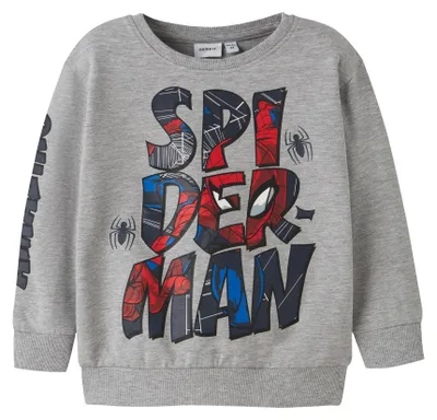 Zdjęcie produktu dla NAME IT Bluza dla chłopców Nmmfloyd Spider Nreg, kolor: szary melanż, rozmiar: 104 cm