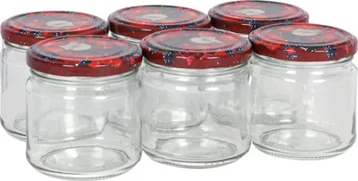 Produktbild von Einmachgläser 6er-Set 210ml Marmeladengläser Vorratsglas Schraubdeckel Früchte