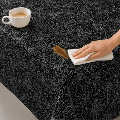 Produktbild von Wachstuchtischdecke Halloween abwischbar 140 x 220 - 37375 - Spinne