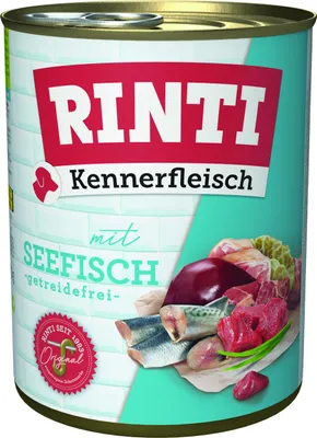 Produktbild von RINTI Kennerfleisch Seefisch, Adult, jede Rasse, Fisch, 800 g, Ohne Soja