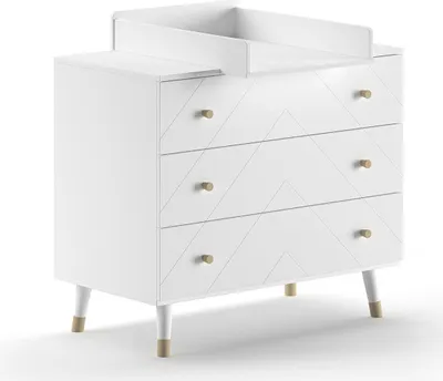 Produktbild von Babyzimmer Set Kamillah 100x89x57 Komplettset MDF Satin Weiß