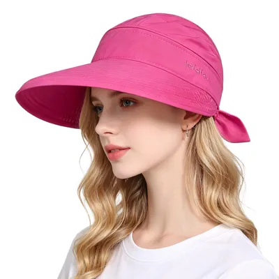 Produktbild von Damen 2-in-1 Sonnenhut mit UV-Schutz, breite Krempe, verstellbar, schnelltrocknend, Strandhut