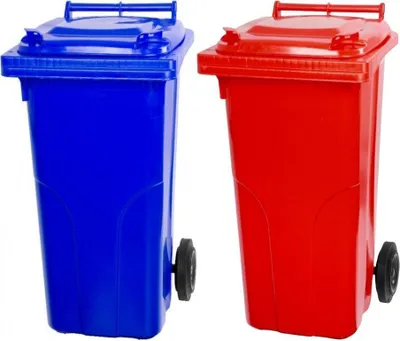Produktbild von SuperSparSet 2x PROREGAL 2-Rad-Mülltonne MGB | HDPE-Kunststoff | 120 Liter | Blau & Rot