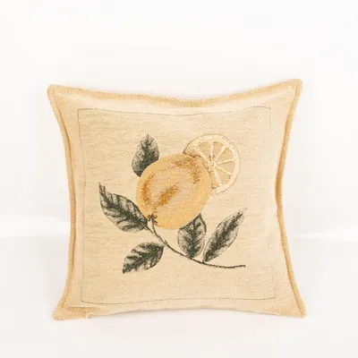 Produktbild von SCHÖNER LEBEN Gobelin Kissenhülle Zitrone beige 42x42 cm