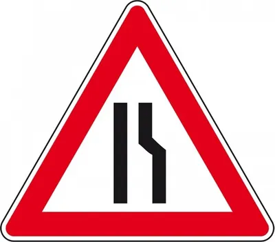 Produktbild von Schild I Verkehrszeichen Verengte Fahrbahn rechts, Nr.121-10, Aluminium RA1, ...