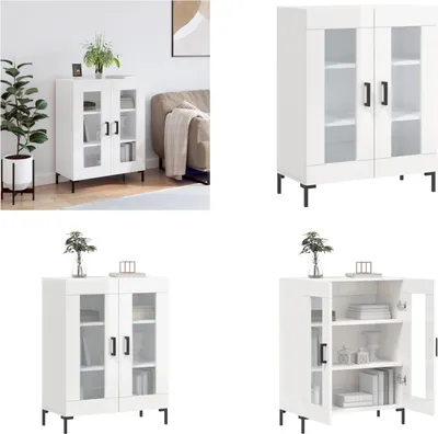 Produktbild von vidaXL Sideboard Hochglanz Weiß 69,5x34x90 cm Holzwerkstoff - Sideboard - Sideboards - Schrank - Aufbewahrungsschrank