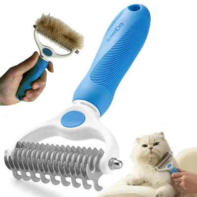 Immagine prodotto di Spazzola a doppia faccia per cani e gatti, ideale per pelo lungo e sottopelo